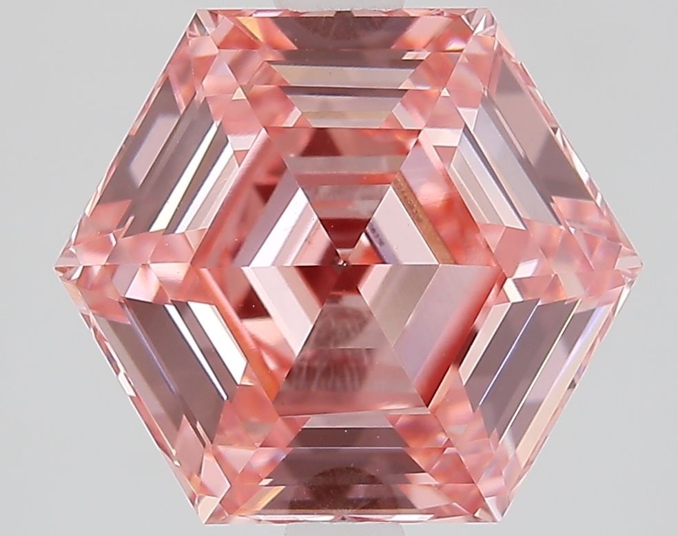 Loose Diamond - HEXAGONAL 3.36ct Fancy Intense Pink VVS2: Loose Diamond - HEXAGONAL 3.36ct Fancy Intense Pink VVS2 Source: This is a real non-mined Diamond that has been grown in a lab Shape: HEXAGONAL Carats: 3.36 Color: Fancy Intense Pink Certification: IG
