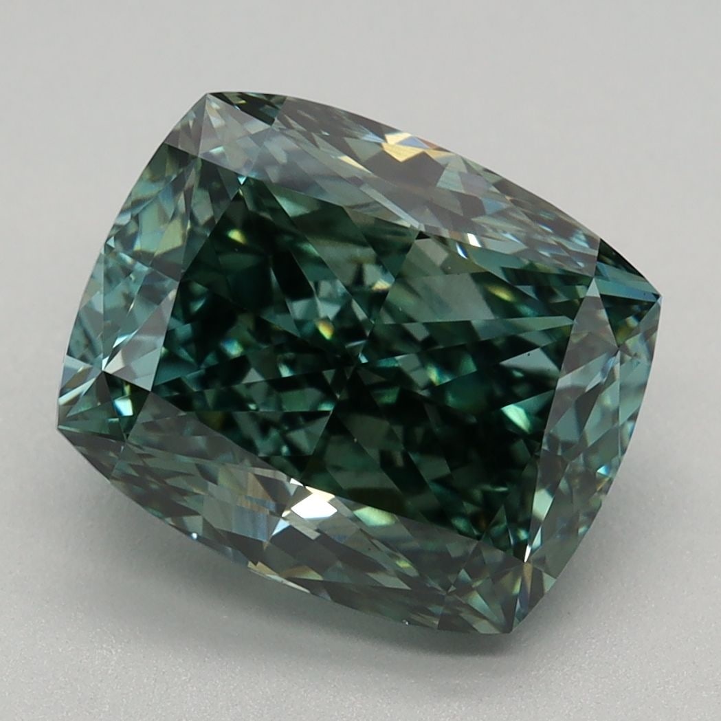 Loose Diamond - CUSHION MODIFIED 2.69ct Fancy Vivid Green VS2 (1 of 1)