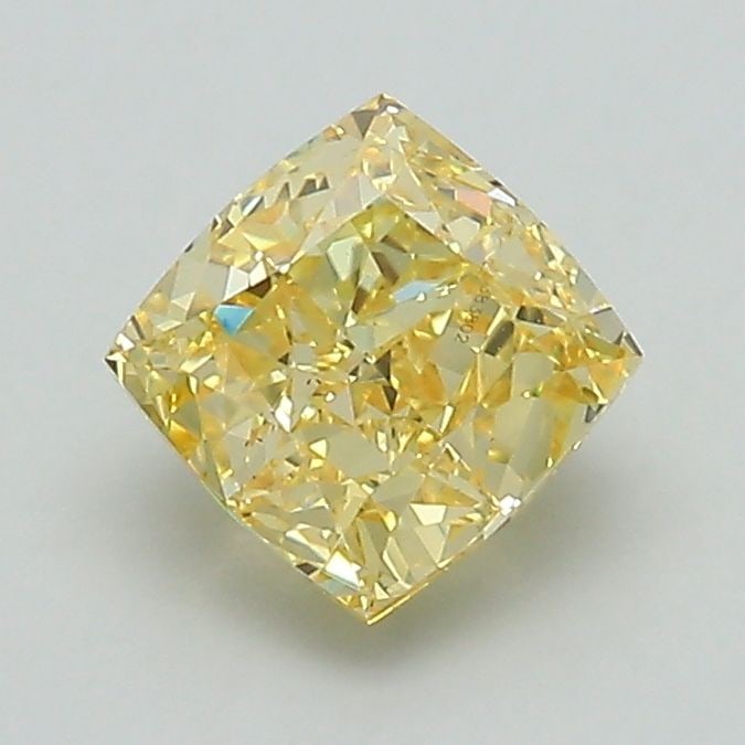 Loose Diamond - CUSHION MODIFIED 1.17ct Fancy Intense Yellow VS2: Loose Diamond - CUSHION MODIFIED 1.17ct Fancy Intense Yellow VS2 Source: This is a real non-mined Diamond that has been grown in a lab Shape: CUSHION MODIFIED Carats: 1.17 Color: Fancy Intense Yellow