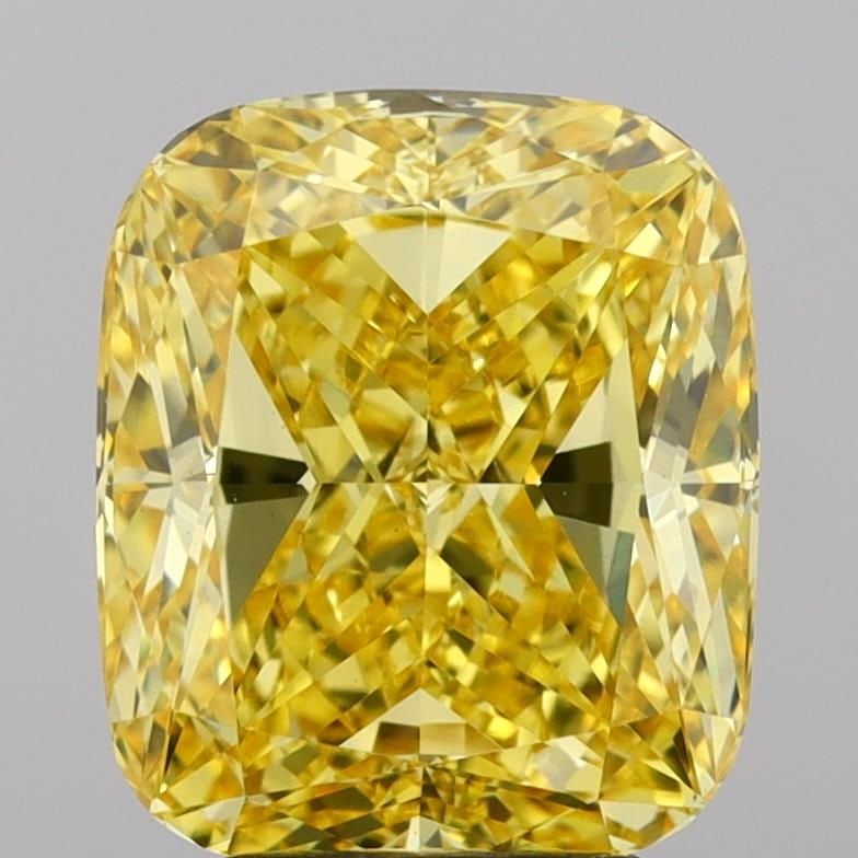 Loose Diamond - CUSHION MODIFIED 4.01ct Fancy Vivid Yellow VS1: Loose Diamond - CUSHION MODIFIED 4.01ct Fancy Vivid Yellow VS1 Source: This is a real non-mined Diamond that has been grown in a lab Shape: CUSHION MODIFIED Carats: 4.01 Color: Fancy Vivid Yellow Cert