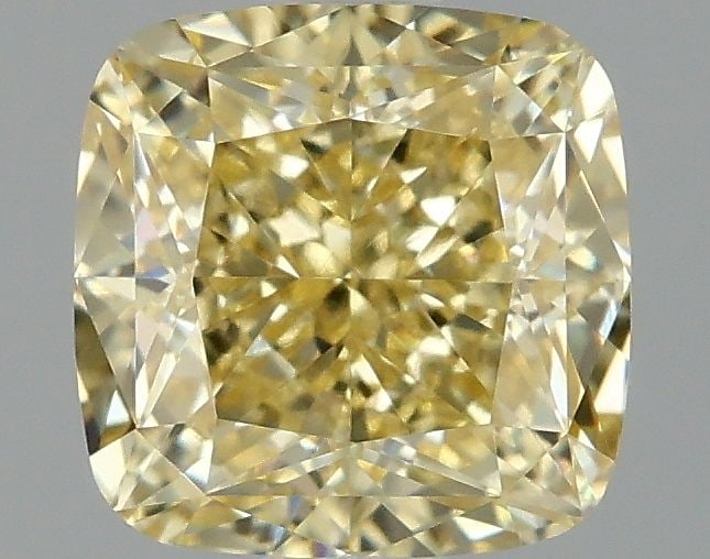 Loose Diamond - CUSHION MODIFIED 1.52ct Fancy Intense Yellow VVS2: Loose Diamond - CUSHION MODIFIED 1.52ct Fancy Intense Yellow VVS2 Source: This is a real non-mined Diamond that has been grown in a lab Shape: CUSHION MODIFIED Carats: 1.52 Color: Fancy Intense Yellow