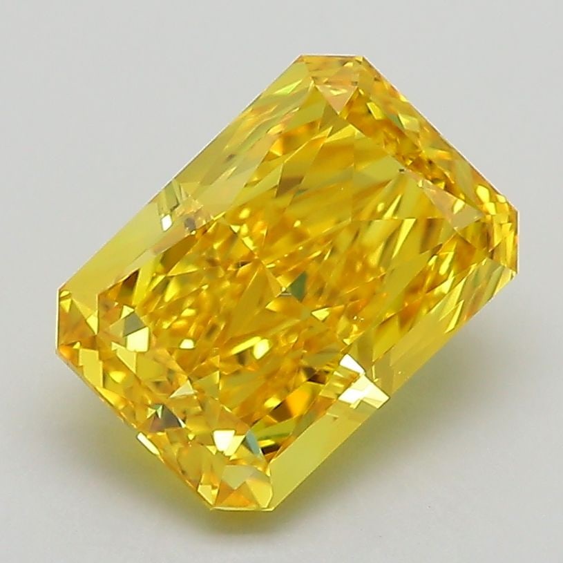 Loose Diamond - RADIANT 2.4ct Fancy Vivid Yellow VS1: Loose Diamond - RADIANT 2.4ct Fancy Vivid Yellow VS1 Source: This is a real non-mined Diamond that has been grown in a lab Shape: RADIANT Carats: 2.4 Color: Fancy Vivid Yellow Certification: IGI Video
