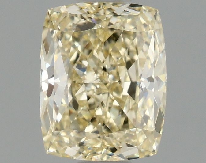 Loose Diamond - CUSHION MODIFIED 1.04ct Fancy Light Yellow VS1: Loose Diamond - CUSHION MODIFIED 1.04ct Fancy Light Yellow VS1 Source: This is a real non-mined Diamond that has been grown in a lab Shape: CUSHION MODIFIED Carats: 1.04 Color: Fancy Light Yellow Cert