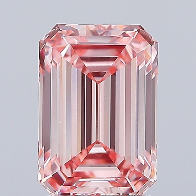 Loose Diamond - EMERALD 2.53ct Fancy Intense Pink VVS2: Loose Diamond - EMERALD 2.53ct Fancy Intense Pink VVS2 Source: This is a real non-mined Diamond that has been grown in a lab Shape: EMERALD Carats: 2.53 Color: Fancy Intense Pink Certification: IGI Vi