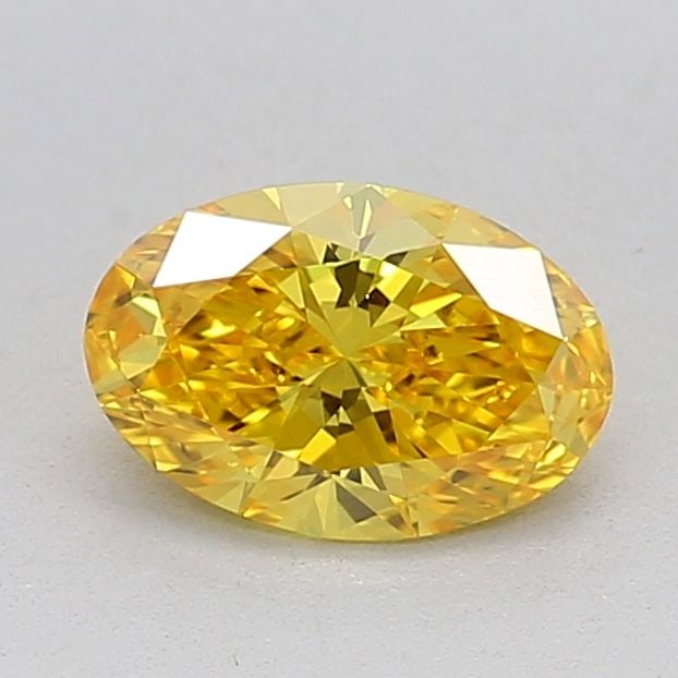 Loose Diamond - OVAL 0.56ct Fancy Vivid Yellow VVS1: Loose Diamond - OVAL 0.56ct Fancy Vivid Yellow VVS1 Source: This is a real non-mined Diamond that has been grown in a lab Shape: OVAL Carats: 0.56 Color: Fancy Vivid Yellow Certification: IGI Video: