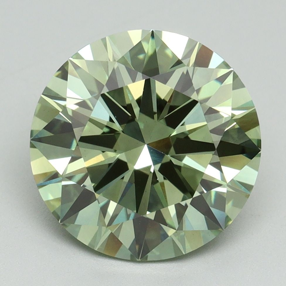 Ideal Loose Diamond - ROUND 4.17ct Fancy Vivid Green VS1: Ideal Loose Diamond - ROUND 4.17ct Fancy Vivid Green VS1 Source: This is a real non-mined Diamond that has been grown in a lab Shape: ROUND Carats: 4.17 Color: Fancy Vivid Green Certification: IGI
