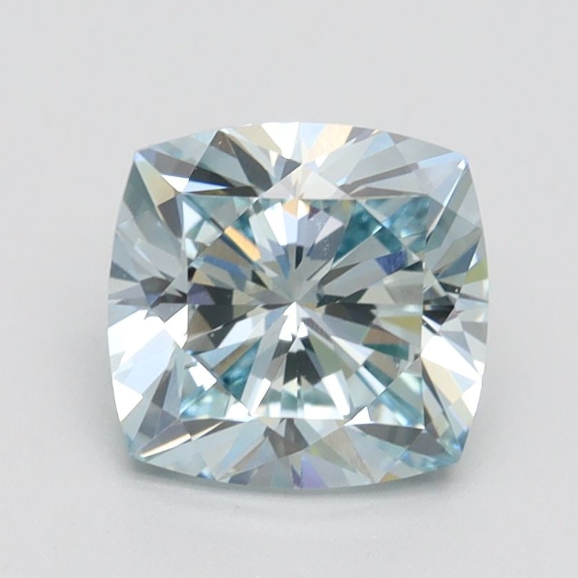 Loose Diamond - CUSHION BRILLIANT 1.86ct Fancy Greenish Blue VS1: Loose Diamond - CUSHION BRILLIANT 1.86ct Fancy Greenish Blue VS1 Source: This is a real non-mined Diamond that has been grown in a lab Shape: CUSHION BRILLIANT Carats: 1.86 Color: Fancy Greenish Blue