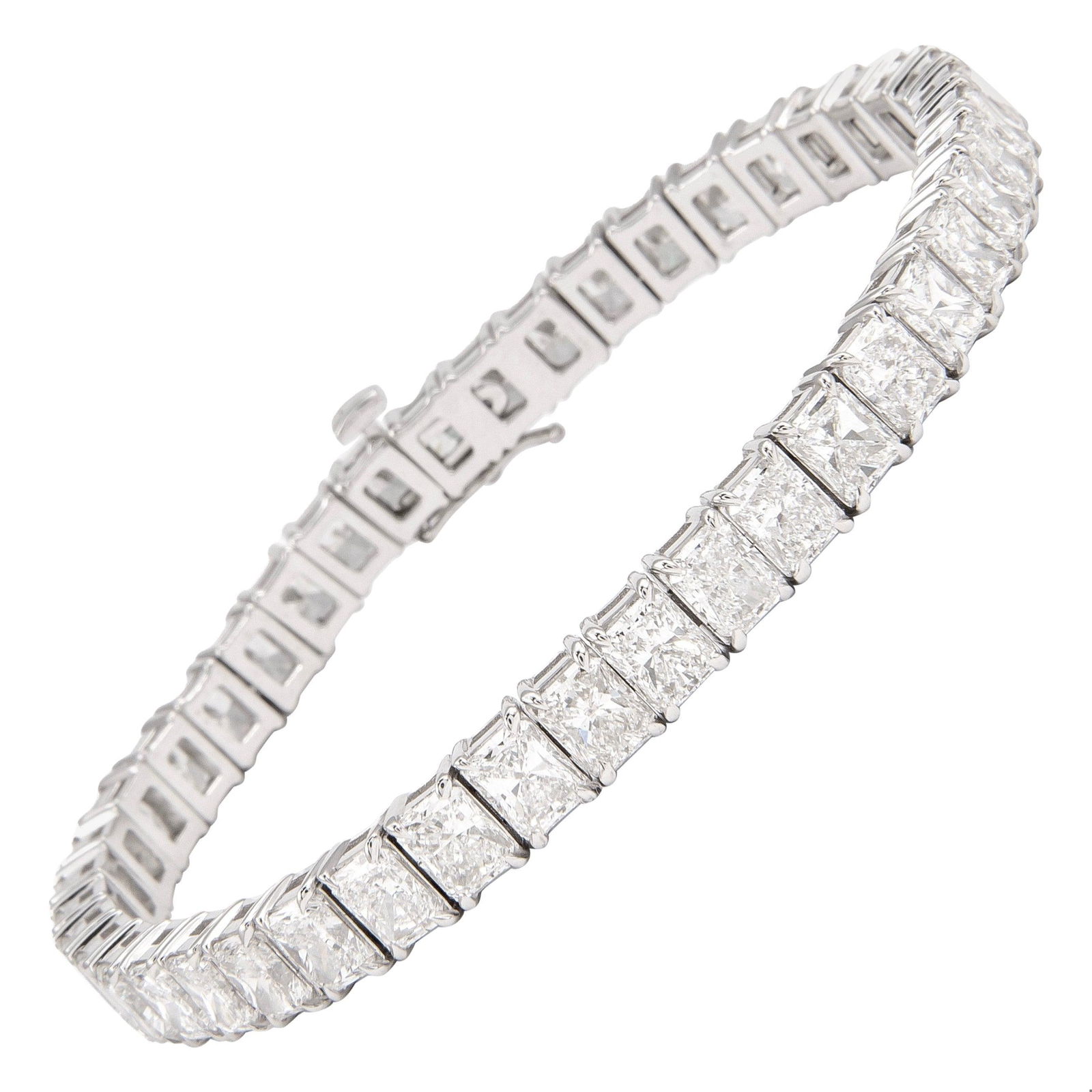 21.80ct GIA Radiant Diamond Tennis Bracelet 18k (1 of 16)