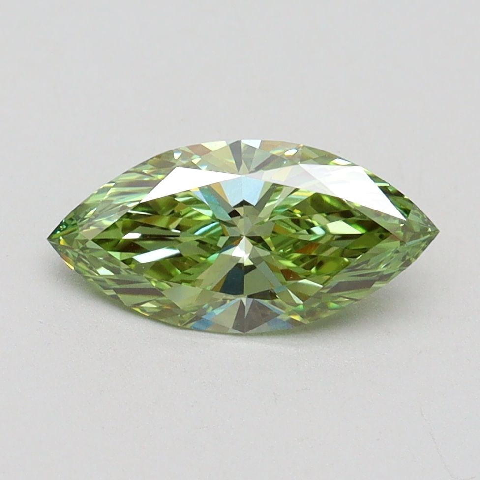 Loose Diamond - MARQUISE 1.01ct Fancy Vivid Green VVS2: Loose Diamond - MARQUISE 1.01ct Fancy Vivid Green VVS2 Source: This is a real non-mined Diamond that has been grown in a lab Shape: MARQUISE Carats: 1.01 Color: Fancy Vivid Green Certification: IGI Vi