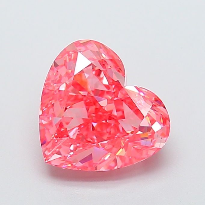 Loose Diamond - HEART 4.52ct Fancy Vivid Pink VS1: Loose Diamond - HEART 4.52ct Fancy Vivid Pink VS1 Source: This is a real non-mined Diamond that has been grown in a lab Shape: HEART Carats: 4.52 Color: Fancy Vivid Pink Certification: IGI Video: