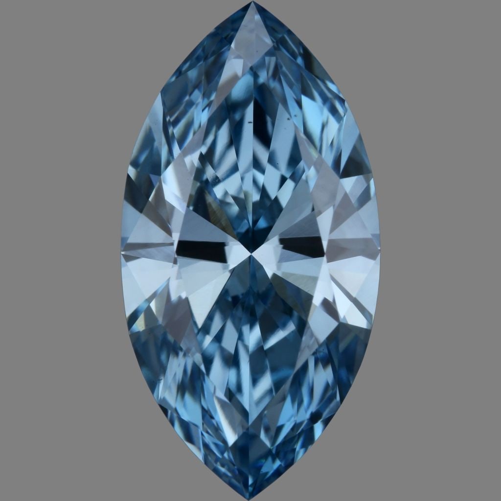 Loose Diamond - MARQUISE 1.4ct Fancy Vivid Blue VS1: Loose Diamond - MARQUISE 1.4ct Fancy Vivid Blue VS1 Source: This is a real non-mined Diamond that has been grown in a lab Shape: MARQUISE Carats: 1.4 Color: Fancy Vivid Blue Certification: IGI Video: