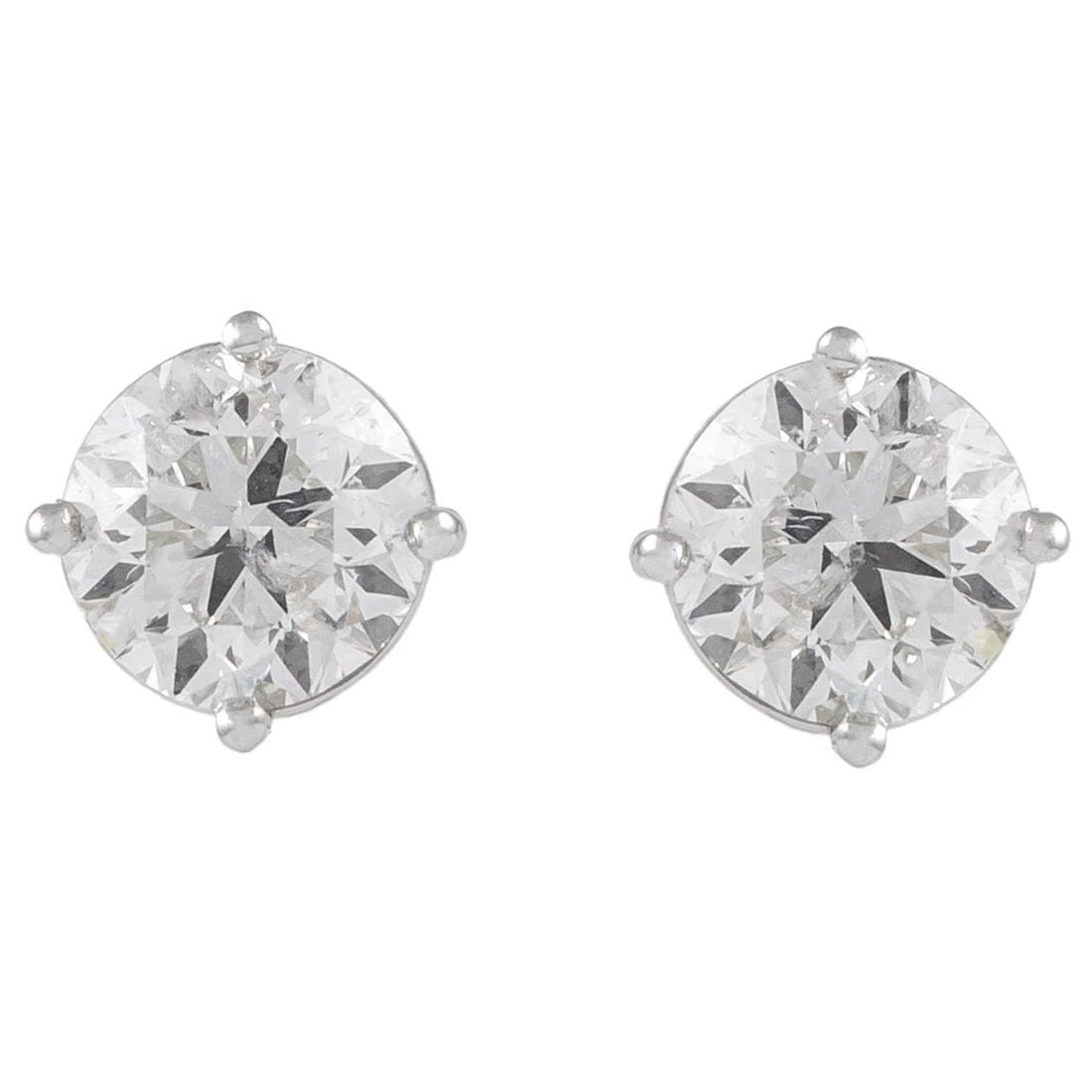 EGL Certified 2.02ct Diamond Earrings 14k White Gold (1 of 4)
