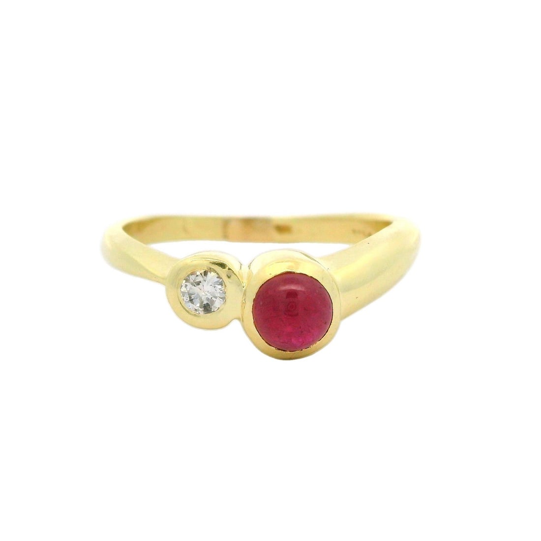 14k Yellow Gold Ruby Diamond Band Ring Size 8 Estate (1 of 11)