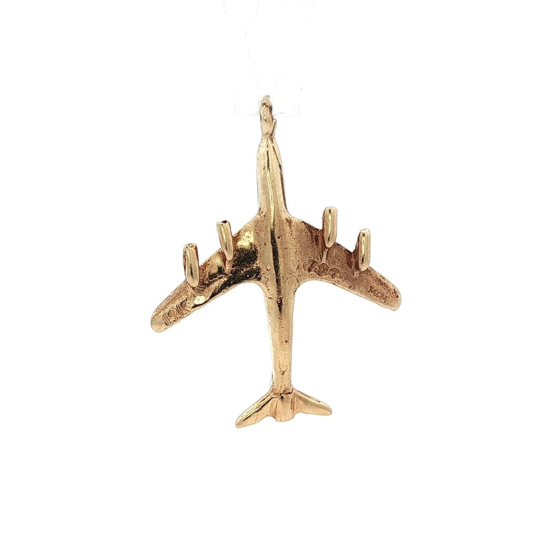 Vintage 14k Yellow Gold Jumbo Jet Airplane Charm Pendant (1 of 6)