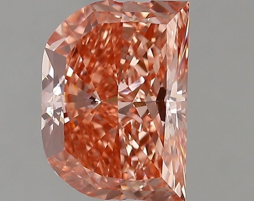 Loose Diamond - HALF MOON 2.31ct Fancy Vivid Pink VVS2: Loose Diamond - HALF MOON 2.31ct Fancy Vivid Pink VVS2 Source: This is a real non-mined Diamond that has been grown in a lab Shape: HALF MOON Carats: 2.31 Color: Fancy Vivid Pink Certification: IGI Vi