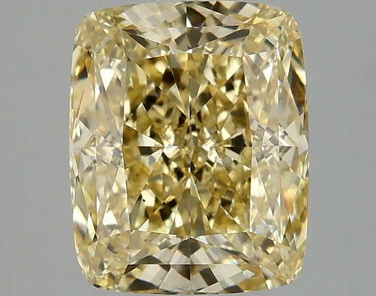 Loose Diamond - CUSHION MODIFIED 3.05ct Fancy Intense Yellow VS1: Loose Diamond - CUSHION MODIFIED 3.05ct Fancy Intense Yellow VS1 Source: This is a real non-mined Diamond that has been grown in a lab Shape: CUSHION MODIFIED Carats: 3.05 Color: Fancy Intense Yellow