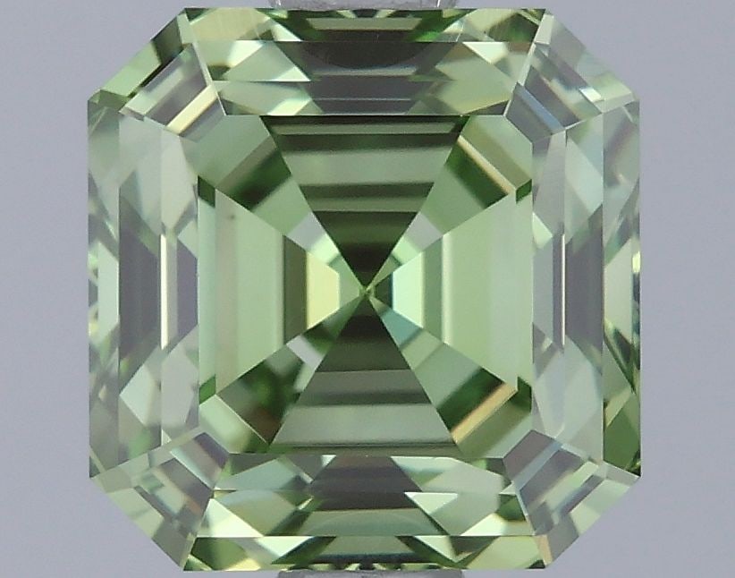 Loose Diamond - ASSCHER 1.5ct Fancy Vivid Green VVS2: Loose Diamond - ASSCHER 1.5ct Fancy Vivid Green VVS2 Source: This is a real non-mined Diamond that has been grown in a lab Shape: ASSCHER Carats: 1.5 Color: Fancy Vivid Green Certification: IGI Video: