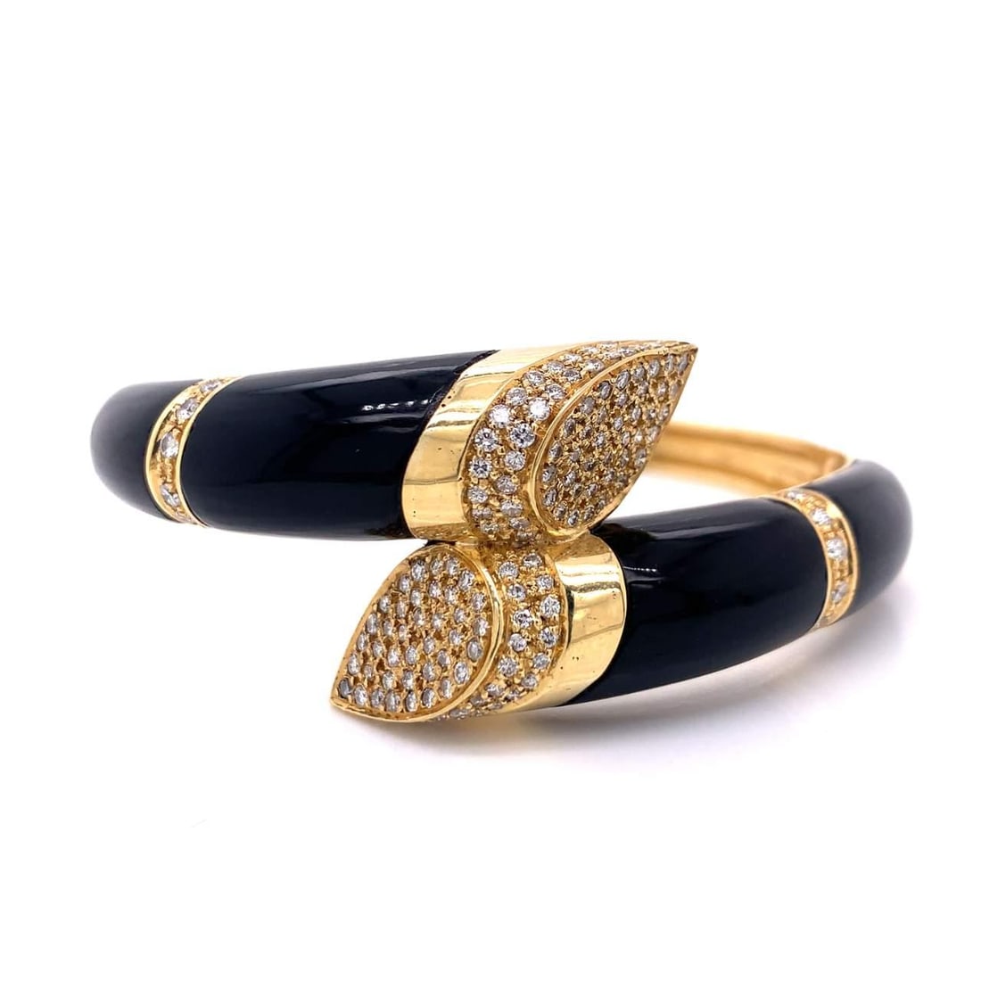 Elegant 18K Onyx Diamond Bangle 2.00 Ct VVS1-SI1 (1 of 3)