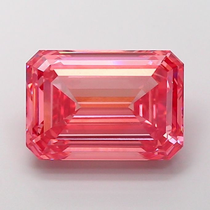 Loose Diamond - EMERALD 8.11ct Fancy Vivid Pink VVS2: Loose Diamond - EMERALD 8.11ct Fancy Vivid Pink VVS2 Source: This is a real non-mined Diamond that has been grown in a lab Shape: EMERALD Carats: 8.11 Color: Fancy Vivid Pink Certification: IGI Video: