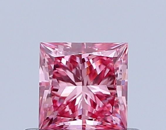 Loose Diamond - PRINCESS 0.48ct Fancy Light Reddish Pink VS2: Loose Diamond - PRINCESS 0.48ct Fancy Light Reddish Pink VS2 Source: This is a real non-mined Diamond that has been grown in a lab Shape: PRINCESS Carats: 0.48 Color: Fancy Light Reddish Pink Certific