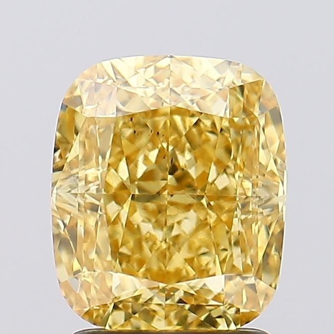 Loose Diamond - CUSHION MODIFIED 2.29ct Fancy Vivid Yellow VS2: Loose Diamond - CUSHION MODIFIED 2.29ct Fancy Vivid Yellow VS2 Source: This is a real non-mined Diamond that has been grown in a lab Shape: CUSHION MODIFIED Carats: 2.29 Color: Fancy Vivid Yellow Cert