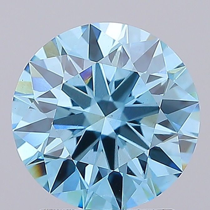 Ideal Loose Diamond - ROUND 2.1ct Fancy Vivid Blue VS1: Ideal Loose Diamond - ROUND 2.1ct Fancy Vivid Blue VS1 Source: This is a real non-mined Diamond that has been grown in a lab Shape: ROUND Carats: 2.1 Color: Fancy Vivid Blue Certification: IGI Video:
