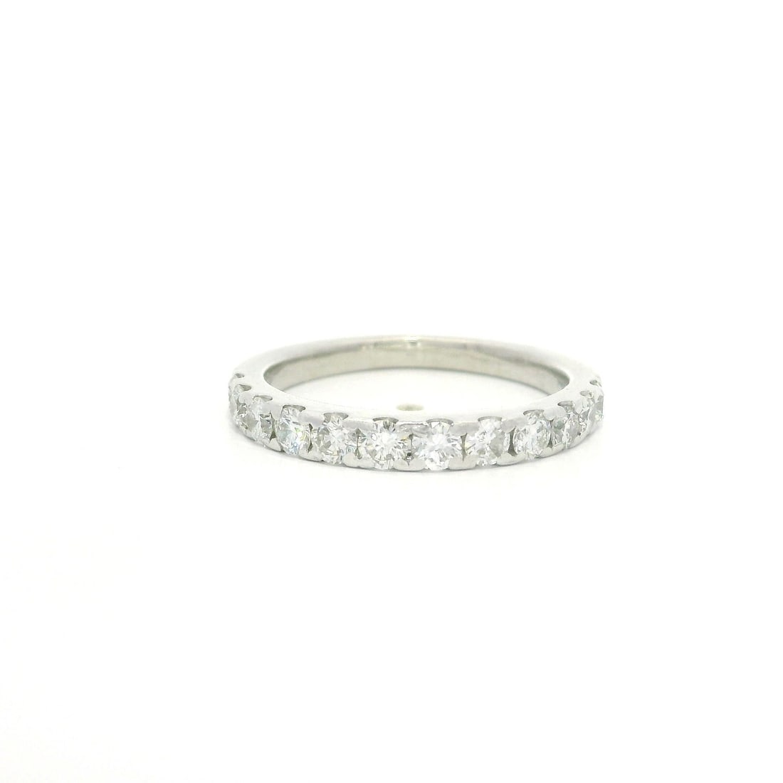 Elegant Platinum 0.60ctw Round Pave Diamond Stackable Wedding Band (1 of 5)