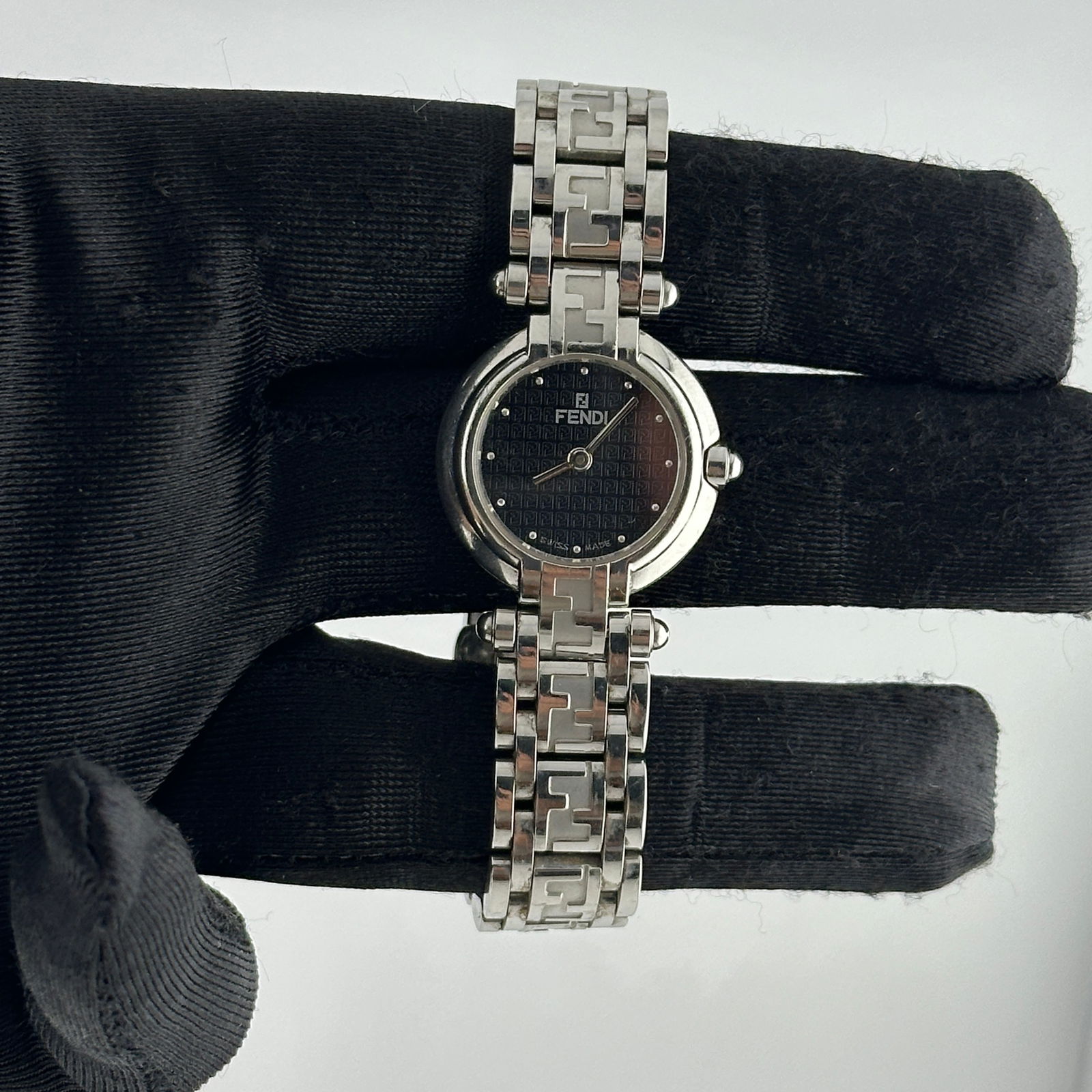 Ref 750L Stainless Steel Watch with Black Face by Fendi (1 of 3)
