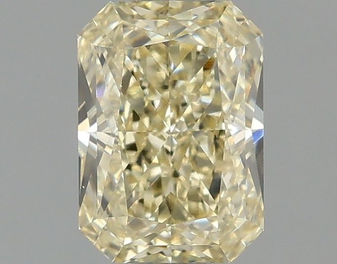 Loose Diamond - RADIANT 1.04ct Fancy Light Yellow VS1: Loose Diamond - RADIANT 1.04ct Fancy Light Yellow VS1 Source: This is a real non-mined Diamond that has been grown in a lab Shape: RADIANT Carats: 1.04 Color: Fancy Light Yellow Certification: IGI Vid