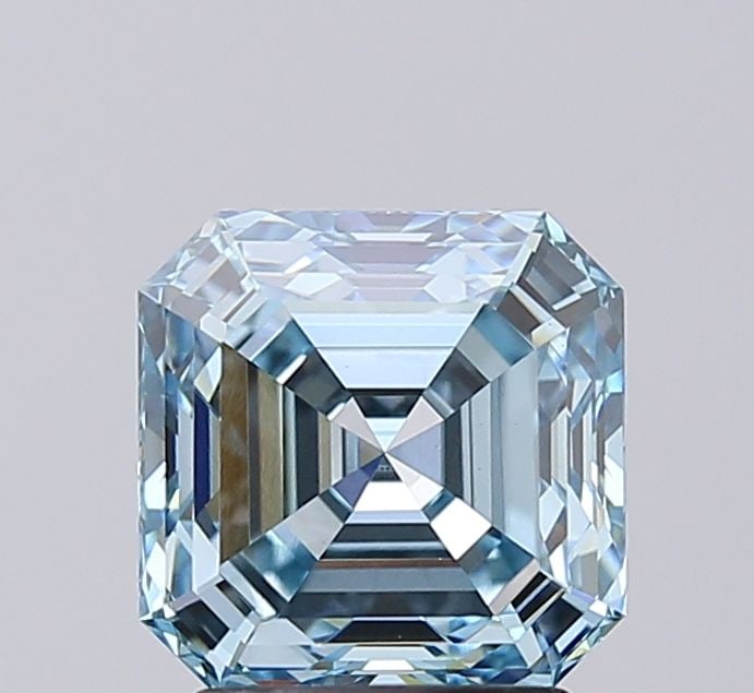 Loose Diamond - ASSCHER 2.52ct Fancy Intense Blue VS1: Loose Diamond - ASSCHER 2.52ct Fancy Intense Blue VS1 Source: This is a real non-mined Diamond that has been grown in a lab Shape: ASSCHER Carats: 2.52 Color: Fancy Intense Blue Certification: IGI Vid