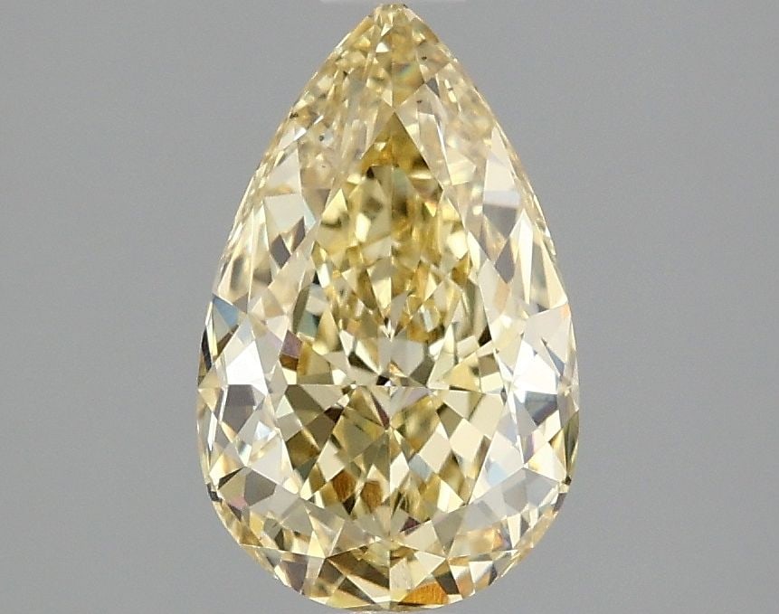 Loose Diamond - PEAR 1.85ct Fancy Intense Yellow VS1: Loose Diamond - PEAR 1.85ct Fancy Intense Yellow VS1 Source: This is a real non-mined Diamond that has been grown in a lab Shape: PEAR Carats: 1.85 Color: Fancy Intense Yellow Certification: IGI Video