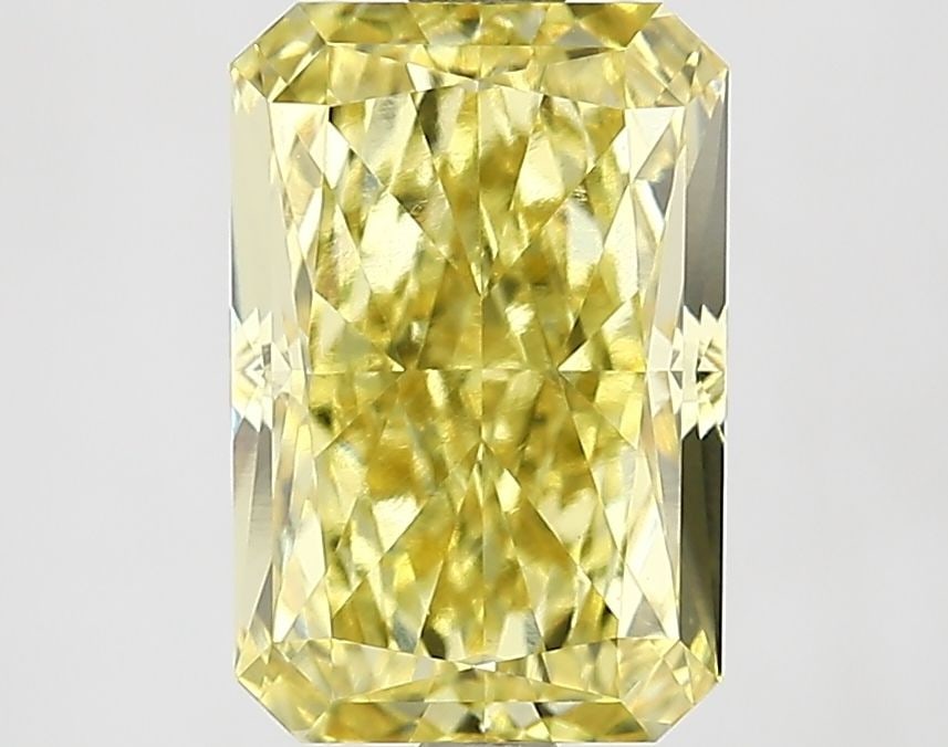 Loose Diamond - RADIANT 2.74ct Fancy Vivid Yellow VS1: Loose Diamond - RADIANT 2.74ct Fancy Vivid Yellow VS1 Source: This is a real non-mined Diamond that has been grown in a lab Shape: RADIANT Carats: 2.74 Color: Fancy Vivid Yellow Certification: IGI Vid
