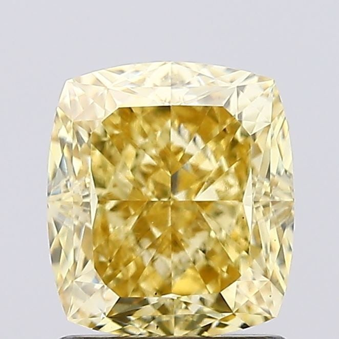 Loose Diamond - CUSHION MODIFIED 1.63ct Fancy Vivid Yellow VS1: Loose Diamond - CUSHION MODIFIED 1.63ct Fancy Vivid Yellow VS1 Source: This is a real non-mined Diamond that has been grown in a lab Shape: CUSHION MODIFIED Carats: 1.63 Color: Fancy Vivid Yellow Cert