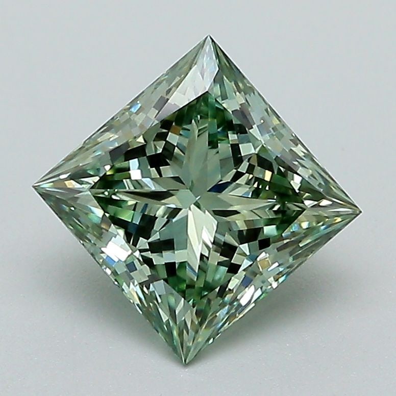 Loose Diamond - PRINCESS 1.57ct Fancy Vivid Green VS2 (1 of 1)