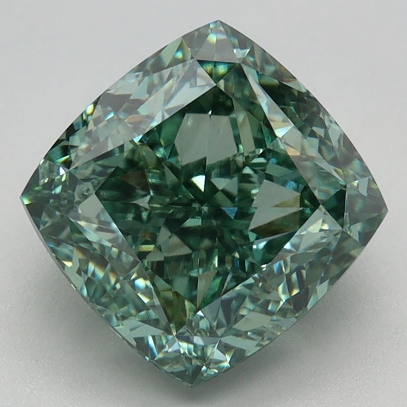 Loose Diamond - CUSHION MODIFIED 3.25ct Fancy Vivid Green VVS2: Loose Diamond - CUSHION MODIFIED 3.25ct Fancy Vivid Green VVS2 Source: This is a real non-mined Diamond that has been grown in a lab Shape: CUSHION MODIFIED Carats: 3.25 Color: Fancy Vivid Green Certi