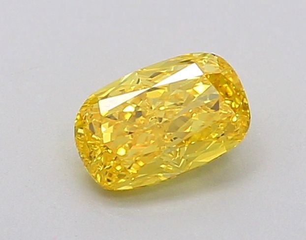 Loose Diamond - CUSHION BRILLIANT 0.5ct Fancy Vivid Yellow VS1 (1 of 1)