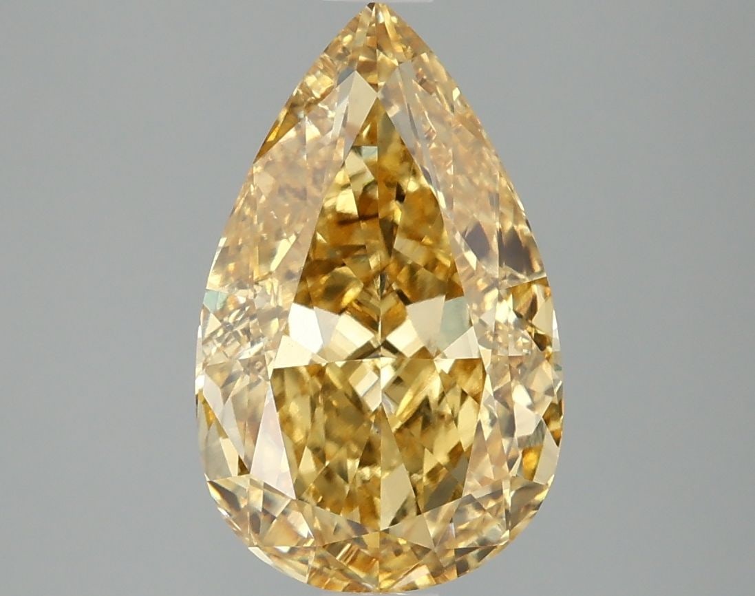 Loose Diamond - PEAR 3.77ct Fancy Vivid Yellow VS2: Loose Diamond - PEAR 3.77ct Fancy Vivid Yellow VS2 Source: This is a real non-mined Diamond that has been grown in a lab Shape: PEAR Carats: 3.77 Color: Fancy Vivid Yellow Certification: IGI Video: