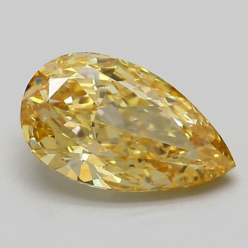 Loose Diamond - PEAR 2.06ct Fancy Intense Yellow VS1: Loose Diamond - PEAR 2.06ct Fancy Intense Yellow VS1 Source: This is a real non-mined Diamond that has been grown in a lab Shape: PEAR Carats: 2.06 Color: Fancy Intense Yellow Certification: IGI Video