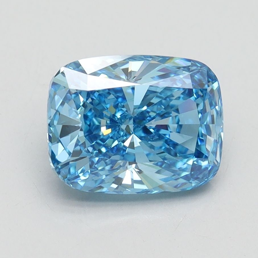 Loose Diamond - CUSHION BRILLIANT 2.07ct Fancy Vivid Blue VVS2: Loose Diamond - CUSHION BRILLIANT 2.07ct Fancy Vivid Blue VVS2 Source: This is a real non-mined Diamond that has been grown in a lab Shape: CUSHION BRILLIANT Carats: 2.07 Color: Fancy Vivid Blue Certi
