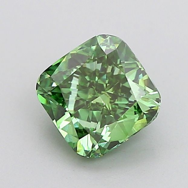 Loose Diamond - CUSHION MODIFIED 1.06ct Fancy Vivid Green VVS2: Loose Diamond - CUSHION MODIFIED 1.06ct Fancy Vivid Green VVS2 Source: This is a real non-mined Diamond that has been grown in a lab Shape: CUSHION MODIFIED Carats: 1.06 Color: Fancy Vivid Green Certi