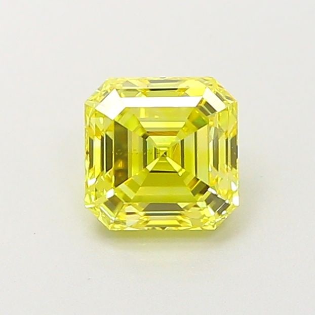 Loose Diamond - ASSCHER 0.77ct Fancy Intense Yellow VS2: Loose Diamond - ASSCHER 0.77ct Fancy Intense Yellow VS2 Source: This is a real non-mined Diamond that has been grown in a lab Shape: ASSCHER Carats: 0.77 Color: Fancy Intense Yellow Certification: IGI