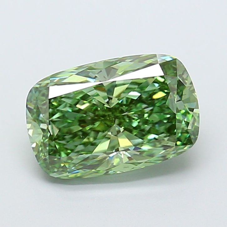 Loose Diamond - CUSHION MODIFIED 4.0ct Fancy Vivid Green VS2: Loose Diamond - CUSHION MODIFIED 4.0ct Fancy Vivid Green VS2 Source: This is a real non-mined Diamond that has been grown in a lab Shape: CUSHION MODIFIED Carats: 4.0 Color: Fancy Vivid Green Certific