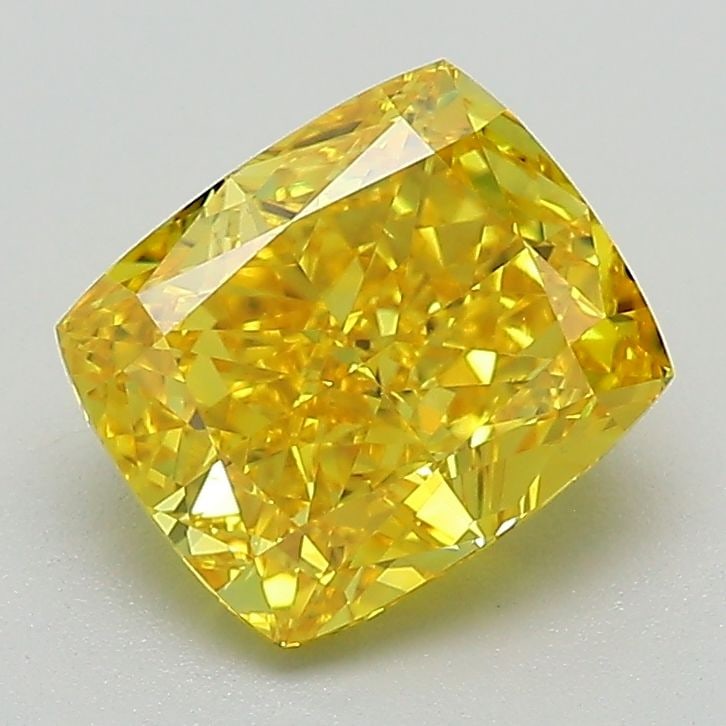 Loose Diamond - CUSHION MODIFIED 1.85ct Fancy Vivid Yellow VS2: Loose Diamond - CUSHION MODIFIED 1.85ct Fancy Vivid Yellow VS2 Source: This is a real non-mined Diamond that has been grown in a lab Shape: CUSHION MODIFIED Carats: 1.85 Color: Fancy Vivid Yellow Cert