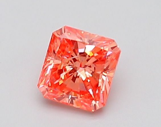 Loose Diamond - RADIANT 0.9ct Fancy Intense Orangey Pink SI2: Loose Diamond - RADIANT 0.9ct Fancy Intense Orangey Pink SI2 Source: This is a real non-mined Diamond that has been grown in a lab Shape: RADIANT Carats: 0.9 Color: Fancy Intense Orangey Pink Certific