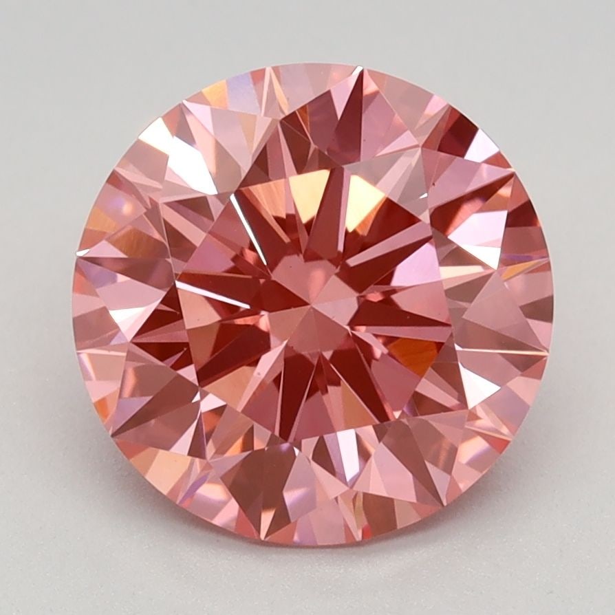 Ideal Loose Diamond - ROUND 2.59ct Fancy Vivid Pink VS1: Ideal Loose Diamond - ROUND 2.59ct Fancy Vivid Pink VS1 Source: This is a real non-mined Diamond that has been grown in a lab Shape: ROUND Carats: 2.59 Color: Fancy Vivid Pink Certification: IGI Video