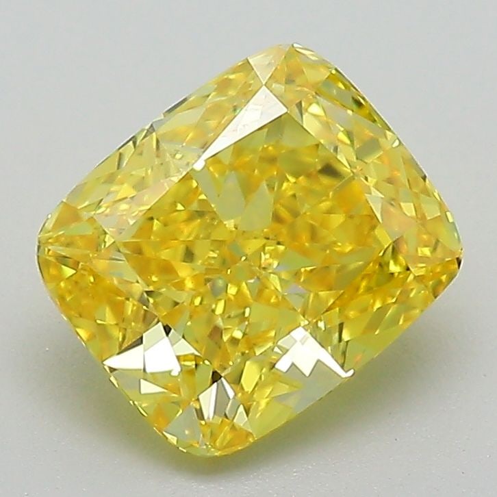 Loose Diamond - CUSHION MODIFIED 1.96ct Fancy Vivid Yellow VS2: Loose Diamond - CUSHION MODIFIED 1.96ct Fancy Vivid Yellow VS2 Source: This is a real non-mined Diamond that has been grown in a lab Shape: CUSHION MODIFIED Carats: 1.96 Color: Fancy Vivid Yellow Cert