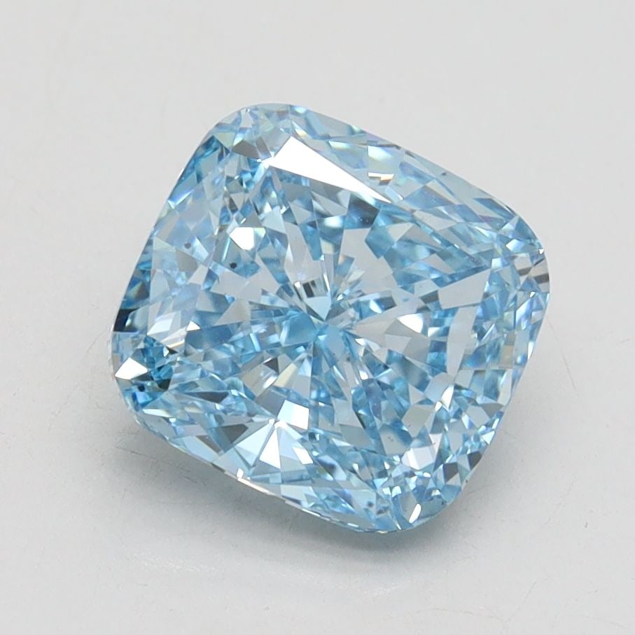 Loose Diamond - CUSHION BRILLIANT 2.37ct Fancy Vivid Blue VS2: Loose Diamond - CUSHION BRILLIANT 2.37ct Fancy Vivid Blue VS2 Source: This is a real non-mined Diamond that has been grown in a lab Shape: CUSHION BRILLIANT Carats: 2.37 Color: Fancy Vivid Blue Certif