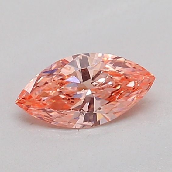 Loose Diamond - MARQUISE 0.2ct Fancy Intense Orangey Pink SI1: Loose Diamond - MARQUISE 0.2ct Fancy Intense Orangey Pink SI1 Source: This is a real non-mined Diamond that has been grown in a lab Shape: MARQUISE Carats: 0.2 Color: Fancy Intense Orangey Pink Certif
