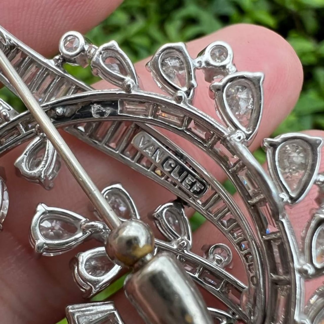 Van Cleef Platinum Diamond Brooch 12-14 Ct 2.5 Inch (1 of 3)