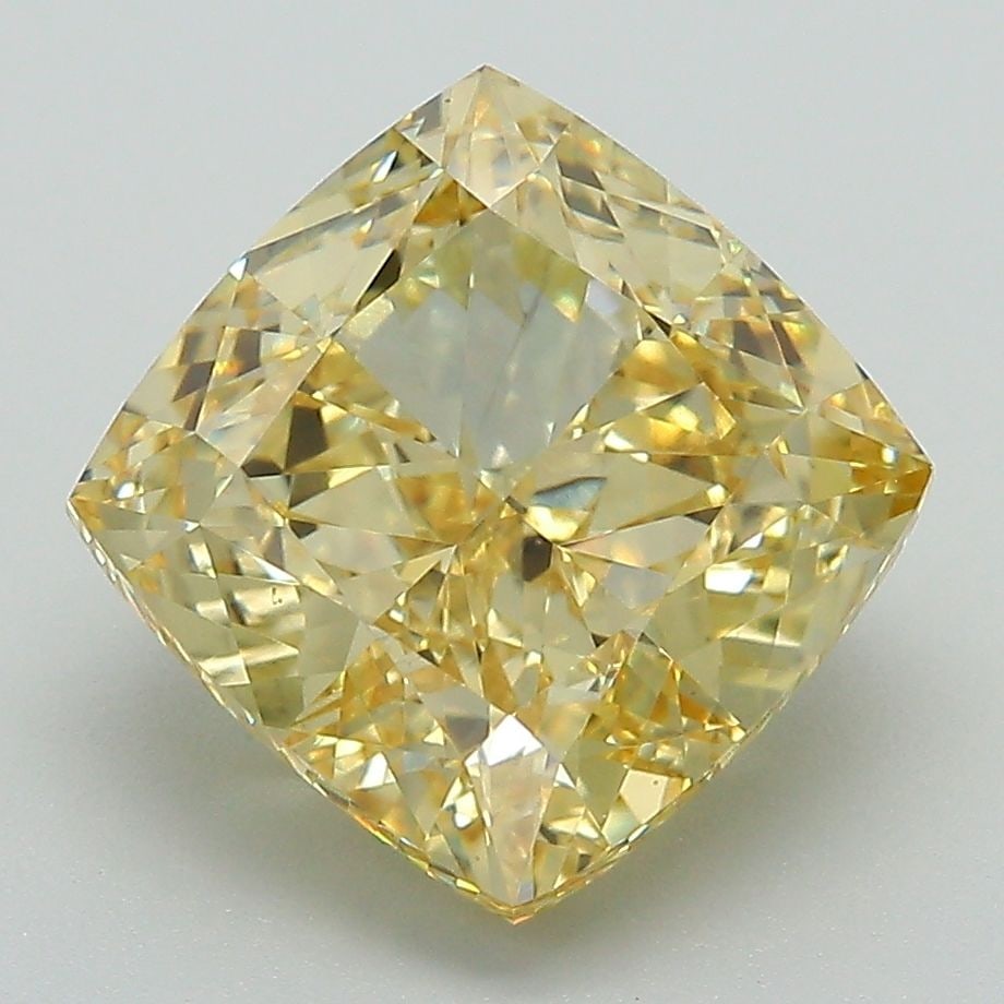Loose Diamond - CUSHION MODIFIED 5.01ct Fancy Vivid Yellow VS2: Loose Diamond - CUSHION MODIFIED 5.01ct Fancy Vivid Yellow VS2 Source: This is a real non-mined Diamond that has been grown in a lab Shape: CUSHION MODIFIED Carats: 5.01 Color: Fancy Vivid Yellow Cert